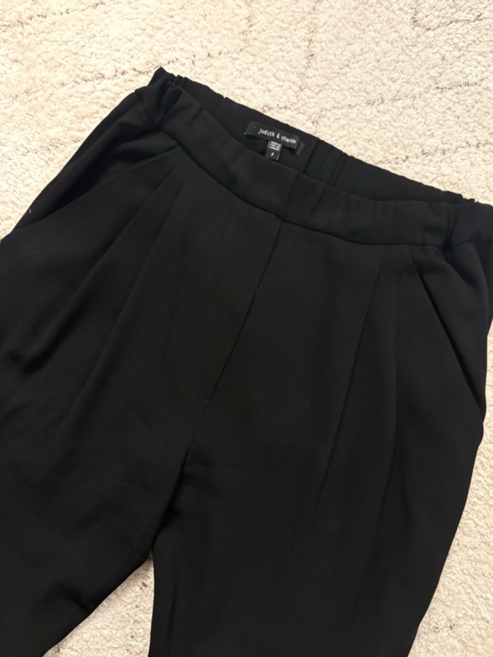 Judith & Charles Black Crepe Trousers